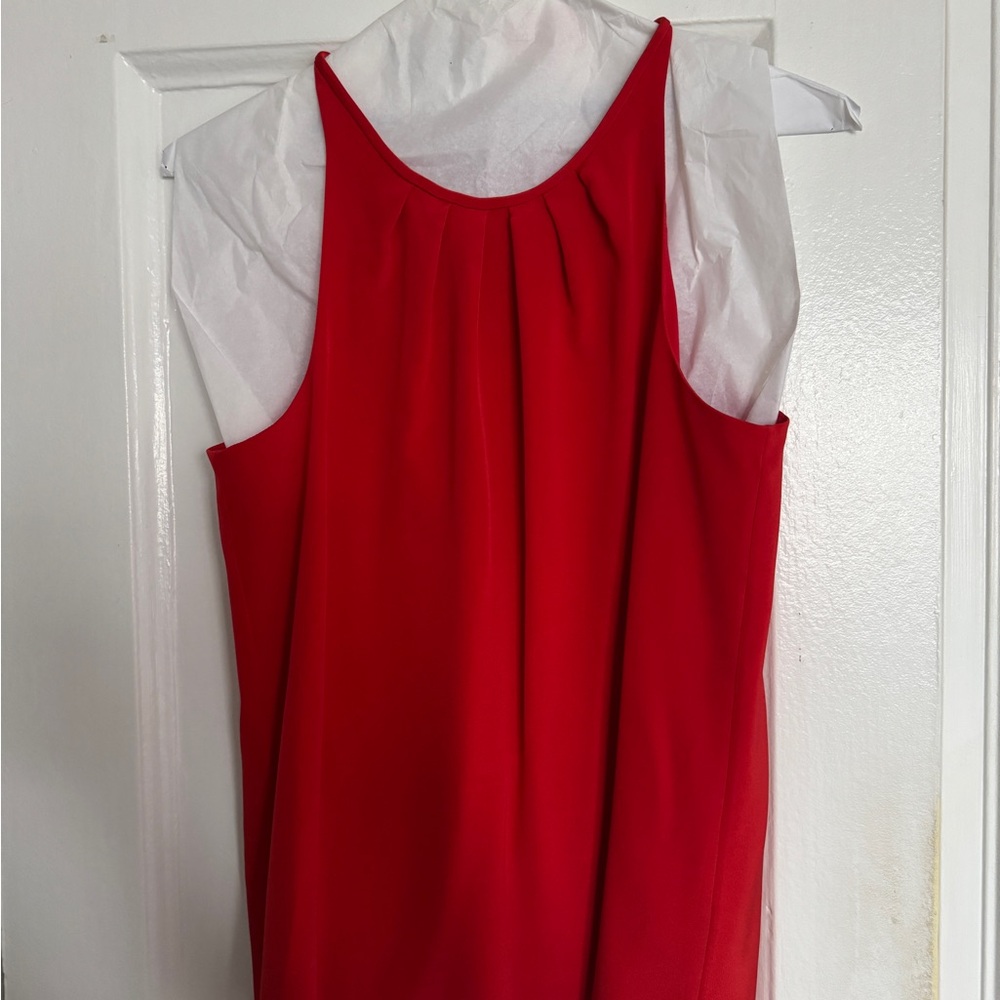 Theory Vibrant Red Silk Tank - Size L